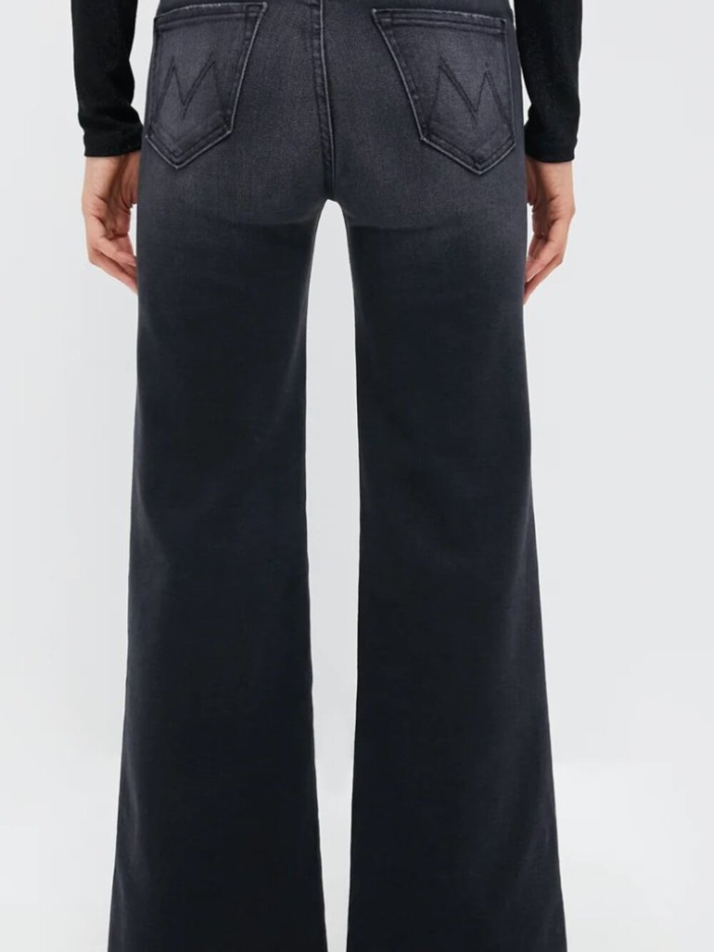 MOTHER The Hustler Roller Sneak High-Rise Wide-Leg Jeans - color Not Today Sata - Picture 2 of 6